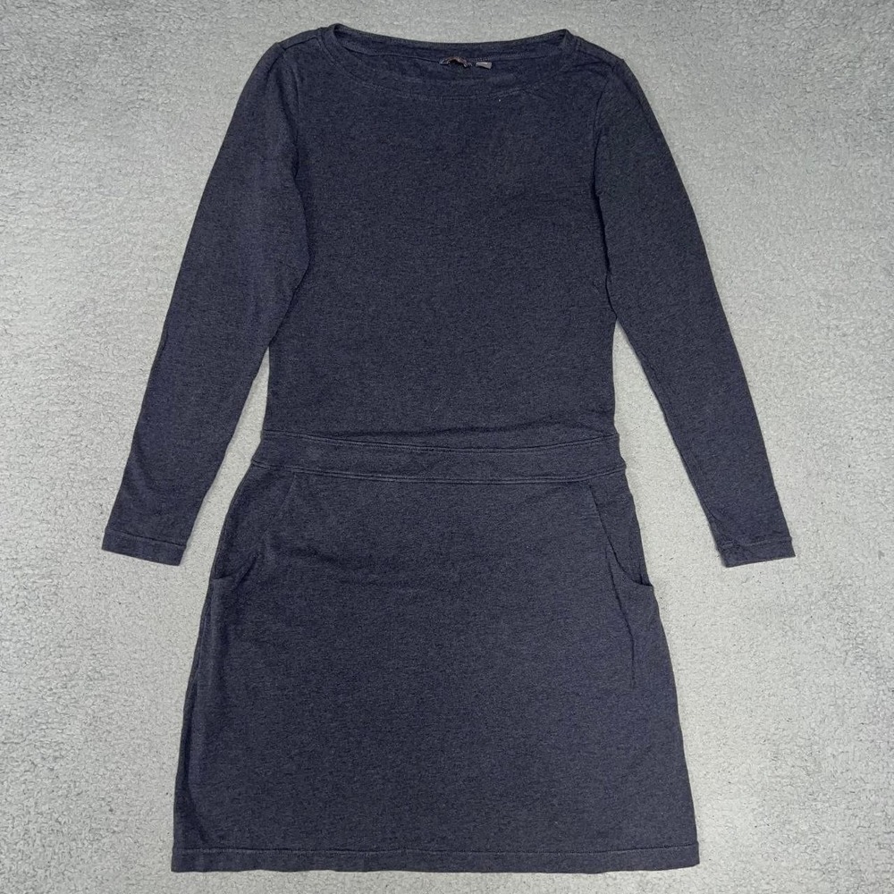 Merrell Marcy Dress Women's Sz XS Gray Wool Blend Drop Waist Long Sleeve Pocket